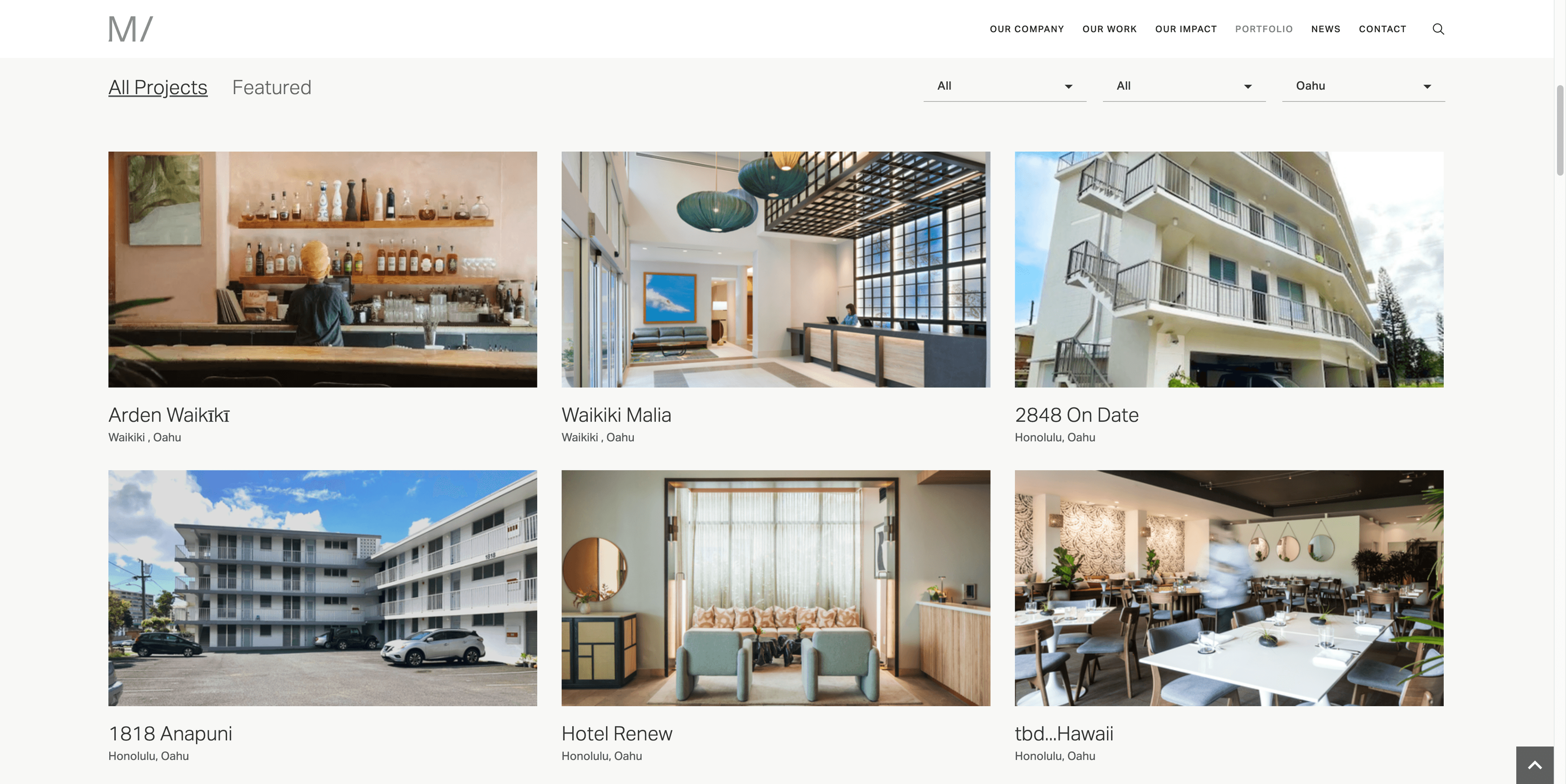 MacNaughton Group’s property portfolio with sorting filters above a grid of properties
